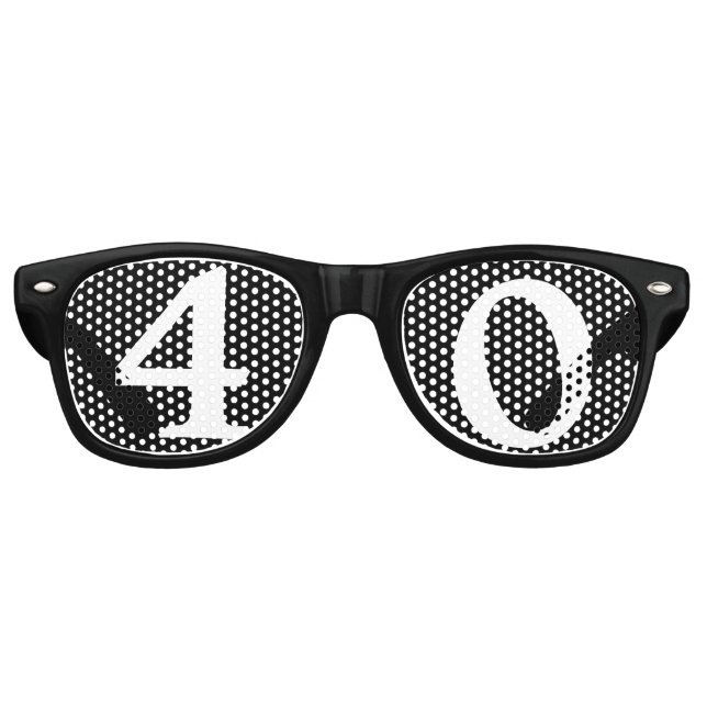 40 Jahre alte Geburtstagsparty-Sonnenbrille Partybrille (Vorderseite)