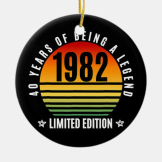 40 Jahre alte Geschenke Retro 1982 Limited Edition Keramik Ornament