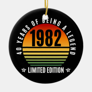 40 Jahre alte Geschenke Retro 1982 Limited Edition Keramik Ornament