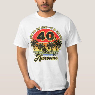 40 Jahre alte Geschenke Sonnenuntergang Palme T-Shirt