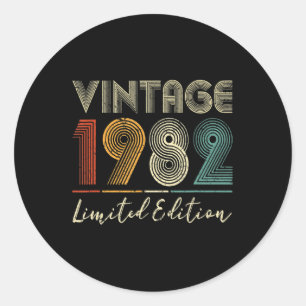 40 Jahre alte Geschenke Vintag 1982 Limited Editio Runder Aufkleber