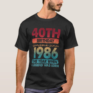 40 Jahre alte Geschenke Vintage 1986 limitierte Au T-Shirt