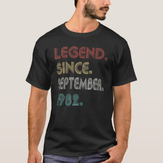 40 Jahre alte Vintage Legende seit September 1982 T-Shirt