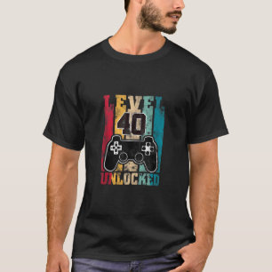40 Jahre alter Feiertag Geschenke Gamer Stufe 40 u T-Shirt