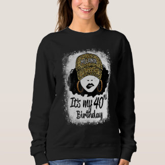 40 Jahre alter Leopard Melanin Girl Es ist mein 40 Sweatshirt
