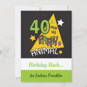 40 Jahre altes Party Tier - 40. Geburtstag Einladung (Vorderseite)