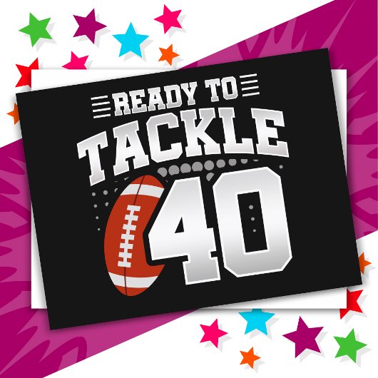 40 Jahre altes Tackle Football Party 40. Geburtsta Postkarte