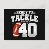 40 Jahre altes Tackle Football Party 40. Geburtsta Postkarte (Vorderseite)