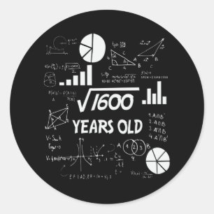 40 Jahre altes Tagesmathematik Lehrer 40. Geburtst Runder Aufkleber