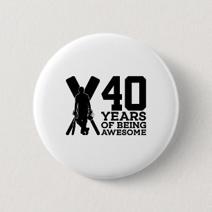 40 Jahre Awesome Cricket 40. Geburtstag  Button