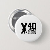 40 Jahre Awesome Cricket 40. Geburtstag Button (Vorne & Hinten)