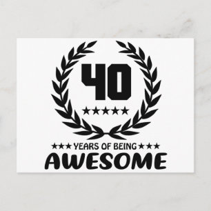 40 Jahre Awesome Postkarte