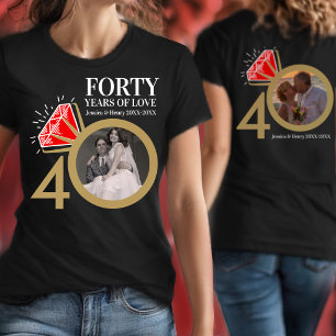 40 Jahre benutzerdefinierter Jubiläums-Rubin-Hochz T-Shirt