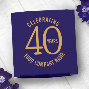 40 Jahre Blaugold Geschäftsjubiläumslogo Geschenkschachtel