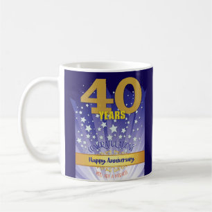 40 Jahre CUSTOM Recovery Jubiläum Fettdruck-Ziffer Kaffeetasse