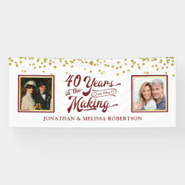 40 Jahre Damals & Jetzt Fotos Gold Confetti Banner