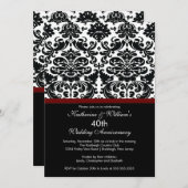 40 Jahre Damask Einladung Merlot Red (Vorne/Hinten)