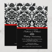 40 Jahre Damask Einladung Rot (Vorne/Hinten)
