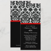 40 Jahre Damask Einladung Rot (Vorne/Hinten)
