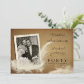 40 Jahre Extravagantes Vintages Foto Einladungen (Stehend Vorderseite)