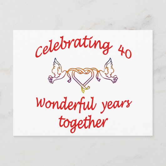 40 Jahre feiern Postkarte (Vorderseite)