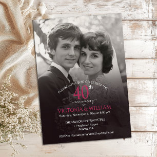 40 Jahre Foto Vertikales Jubiläum Party Einladung