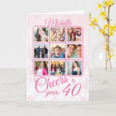 40 Jahre Fotovorlage 40. Geburtstag Karte (Gelbe Blume)