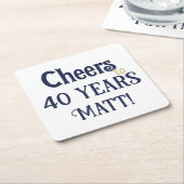 40 Jahre Geburtstag Blue und Gold Untersetzer (angewinkelt)