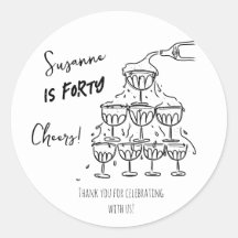 40 Jahre Geburtstag Champagner-Turm funky