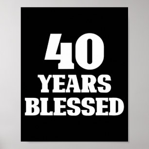 40 Jahre Gesegneter 40. Geburtstag Christlich Reli Poster