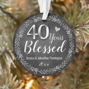 40 Jahre gesegnetes Hochzeitstil Ornament