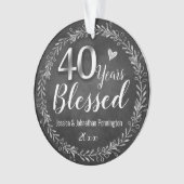 40 Jahre gesegnetes Hochzeitstil Ornament (Vorderseite)