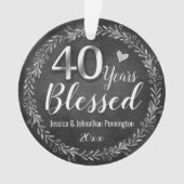 40 Jahre gesegnetes Hochzeitstil Ornament (Vorderseite)