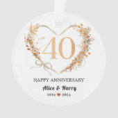 40 Jahre 💕 Heart Shaped Souvenir Keramik Ornament (Vorderseite)