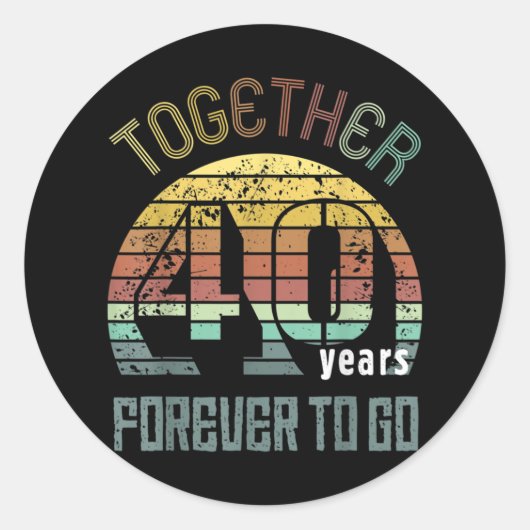 40 Jahre Hochzeitspenden für Paare Runder Aufkleber (Vorderseite)