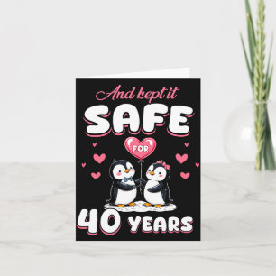 40 Jahre Hochzeitspenguin-Paare passend Karte