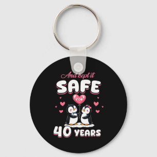 40 Jahre Hochzeitspenguin-Paare passend Schlüsselanhänger