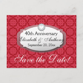 40 Jahre Hochzeitstag Ruby Red Z06 Ankündigungspostkarte
