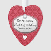 40 Jahre Hochzeitstag Ruby Red Z06 Ornament (Vorderseite)
