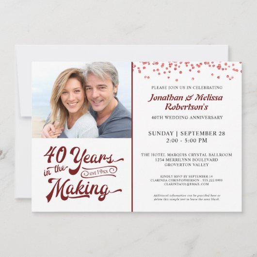 40 JAHRE IM MAKING Ruby Einladung (Vorderseite)