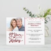 40 JAHRE IM MAKING Ruby Einladung (Stehend Vorderseite)