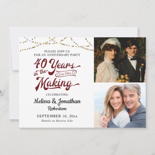 40 JAHRE IM MAKING Ruby Einladung (Vorderseite)