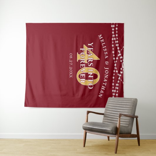 40 JAHRE IN DER Jubiläumsdiskussion zum Ruby-Jubil Wandteppich (Beispiel (Horizontal))