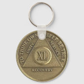 40 Jahre INDIVIDUELLE NAME Sober Medallion Schlüsselanhänger (Vorderseite)