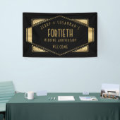40 Jahre Jubiläum: Art Deco Gold Schwarz Banner (Messeveranstaltung)