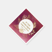 40 Jahre Jubiläum Gold Floral Ruby Hochzeit Serviette (Ecke)