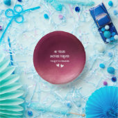 40 Jahre Jubiläum Wasserfarbe Ruby Hochzeit Pappteller (Party)