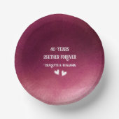 40 Jahre Jubiläum Wasserfarbe Ruby Hochzeit Pappteller (Vorderseite)