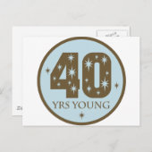 40 Jahre Junge 40. Geburtstag blau Postkarte (Vorne/Hinten)