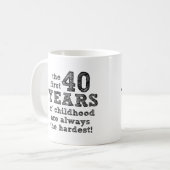40 Jahre kindlicher Funny Mug Kaffeetasse (Vorderseite Links)